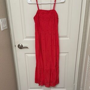 Japna Vibrant Red Cotton Dress (S)